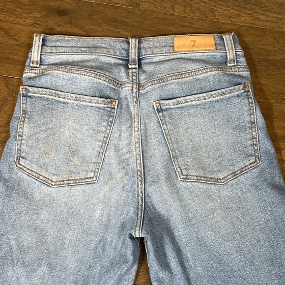 7 FOR ALL MANKIND Luxe Vintage High Rise Button Fly Jo Chew Hem Jeans Sz 27 - Picture 4 of 8